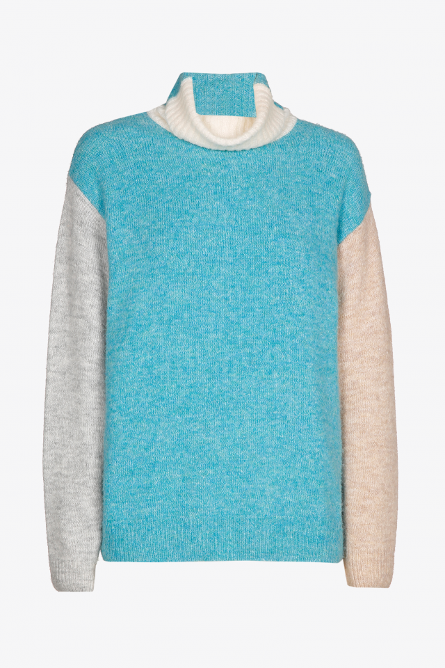 Multicoloured jumper with collar