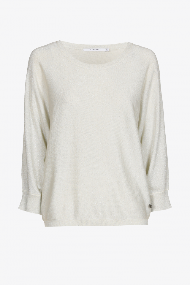 Soepelvallende lurex pull