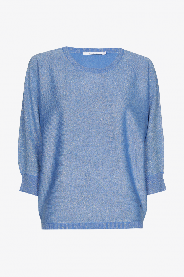 Soepelvallende lurex pull