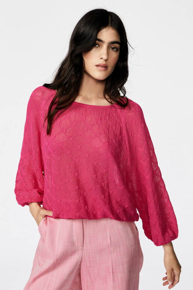 Airy pullover with openwork embroidery
