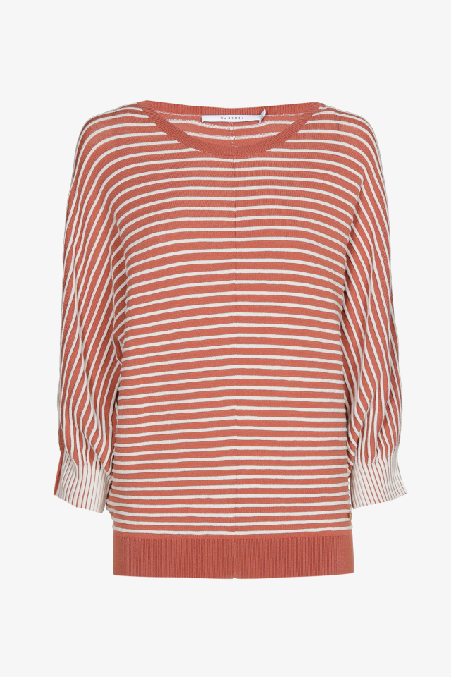 Gestreepte pull met pofmouw
