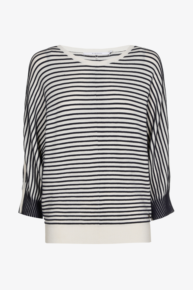 Gestreepte pull met pofmouw