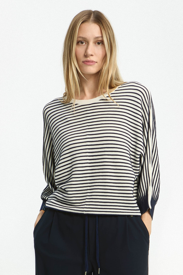 Gestreepte pull met pofmouw