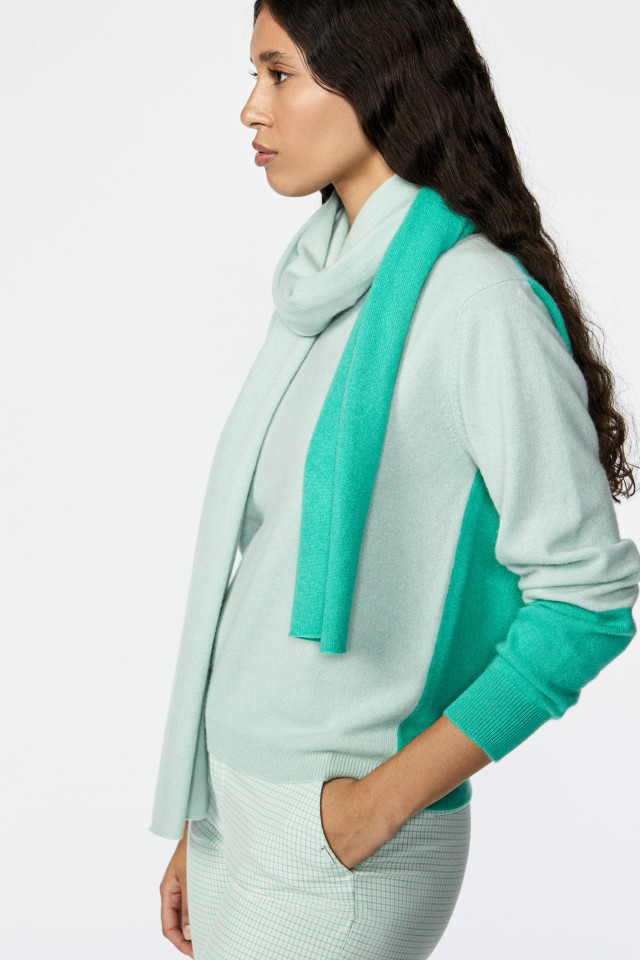 Bicoloured cashmere scarf