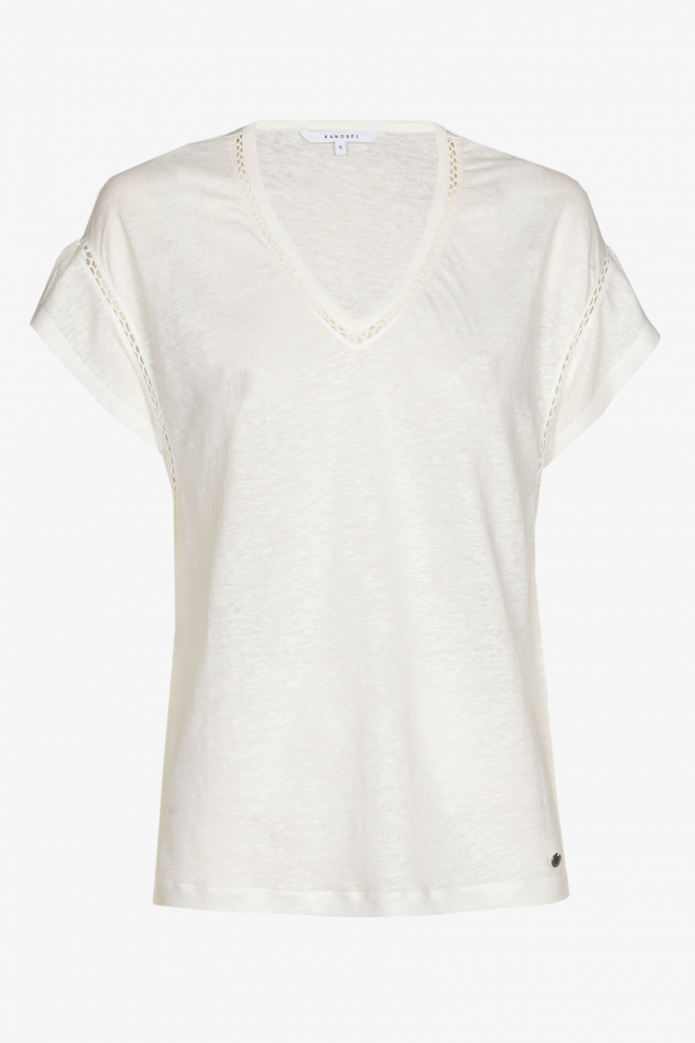 Linen T-shirt with lace