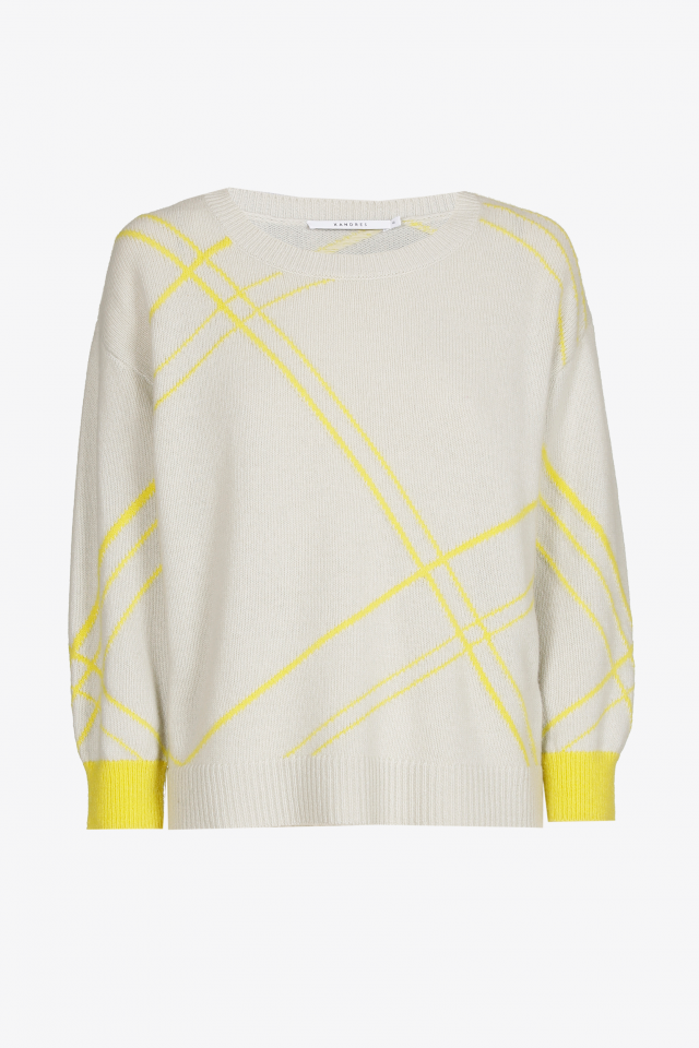 Geruite pull van zomerse wolmix