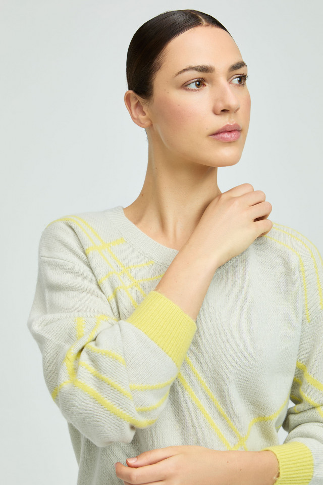 Geruite pull van zomerse wolmix
