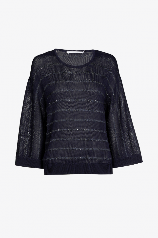 Gestreepte pull van fijne viscose