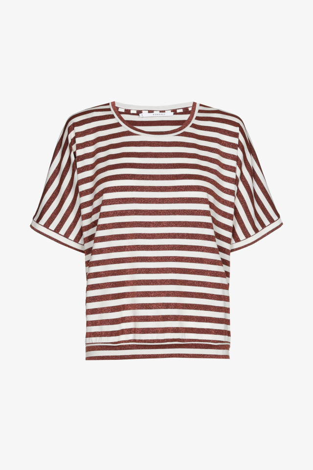 T-shirt à rayures en lurex