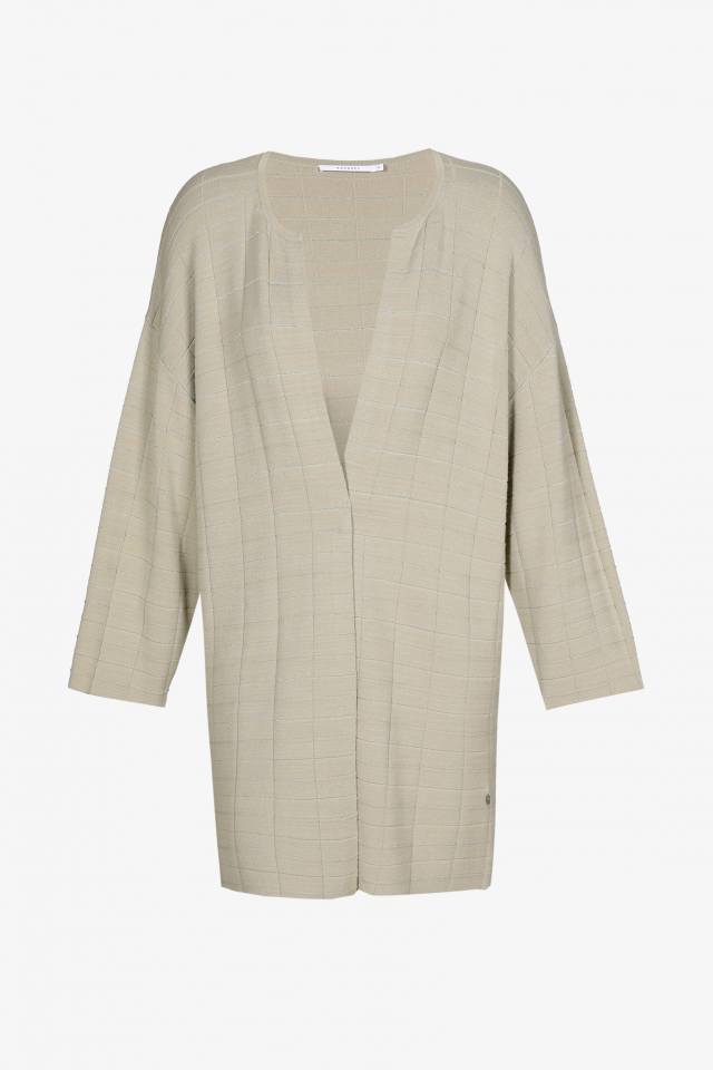 Gilet long à motif damier