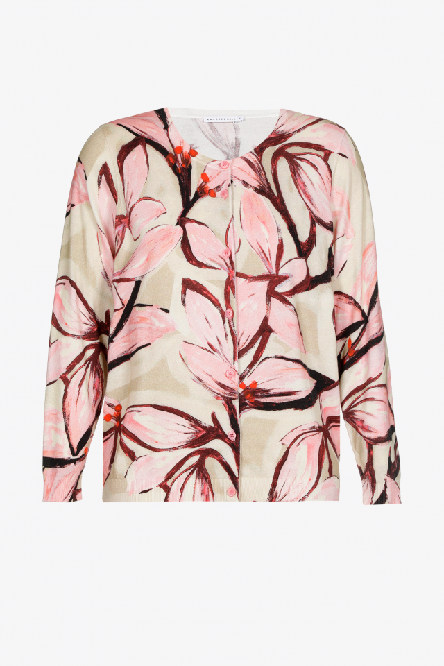 Gilet en coton à motif floral