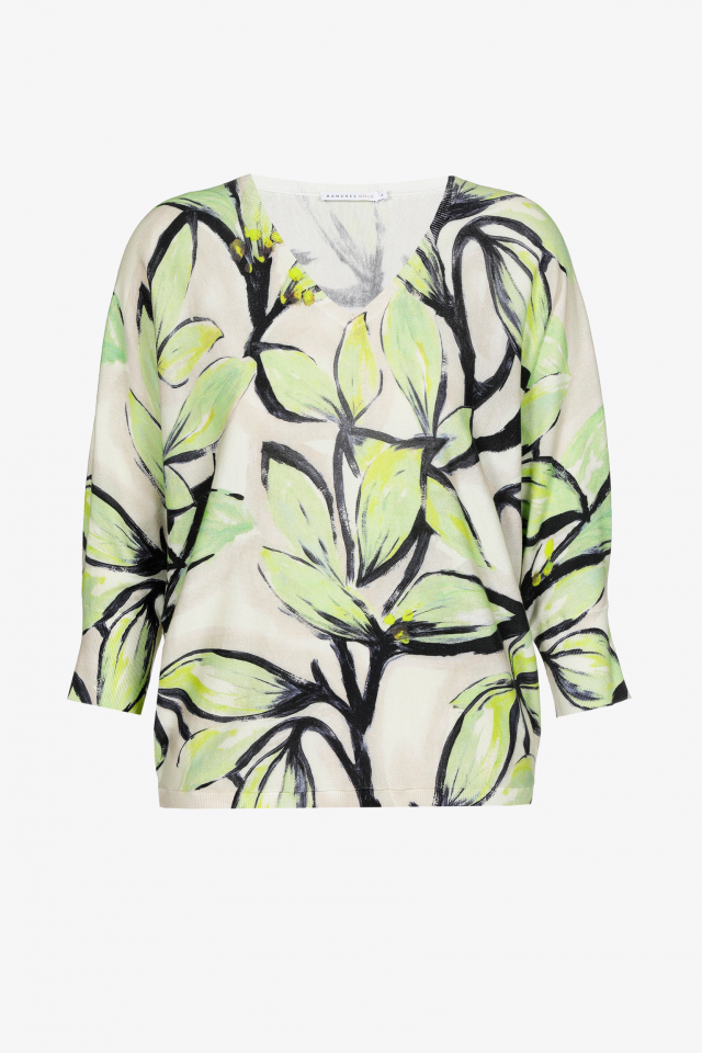 Cotton jumper with floral print
