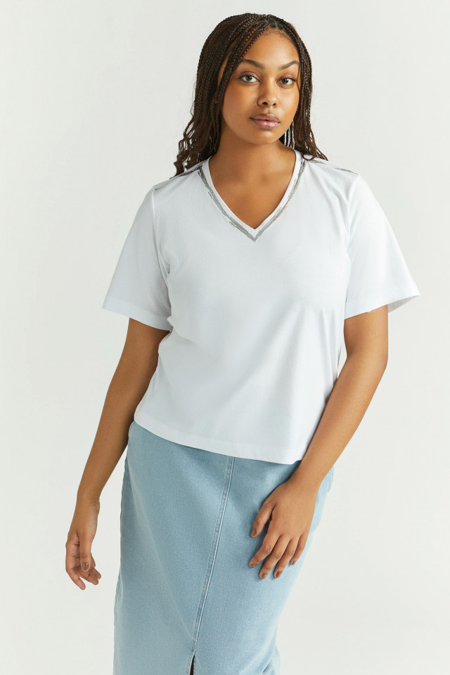 T-shirt avec détail argenté