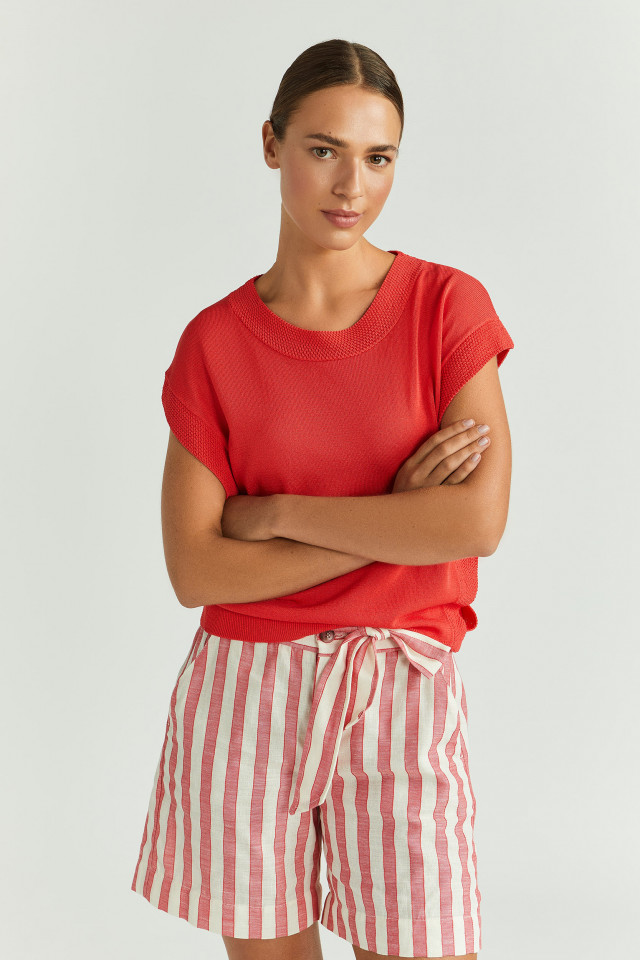 Mouwloze pull met fantasieboord