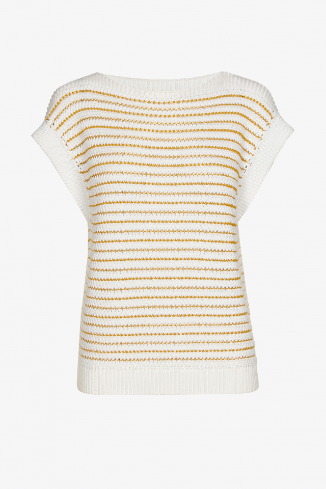 Pull sans manches en grosse maille