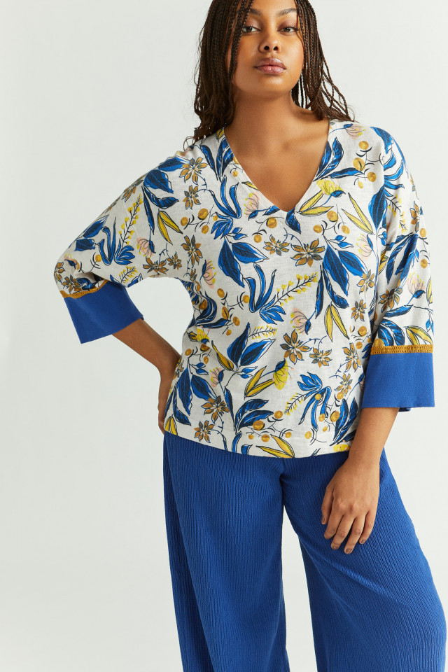 Jersey pull in Dolce Vita print