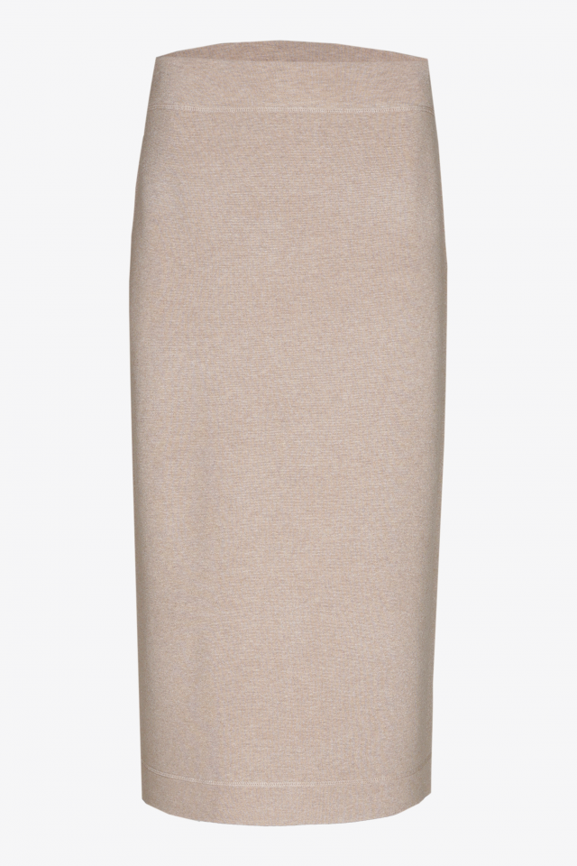 Pencil skirt in Milano knit with slit