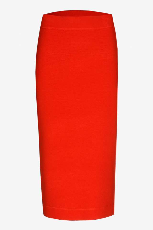 Pencil skirt in Milano knit with slit