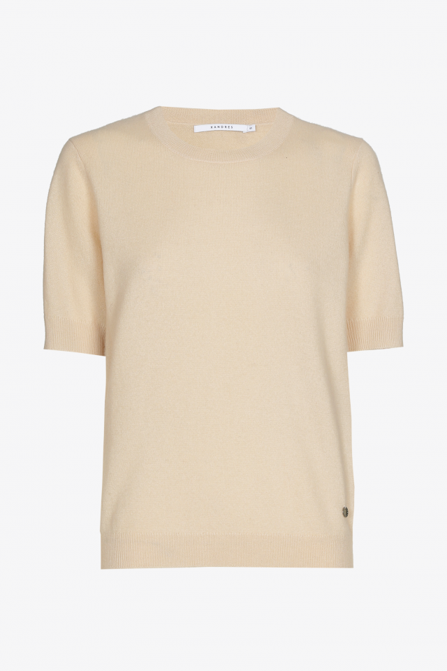 Trui in cashmere met korte mouwen