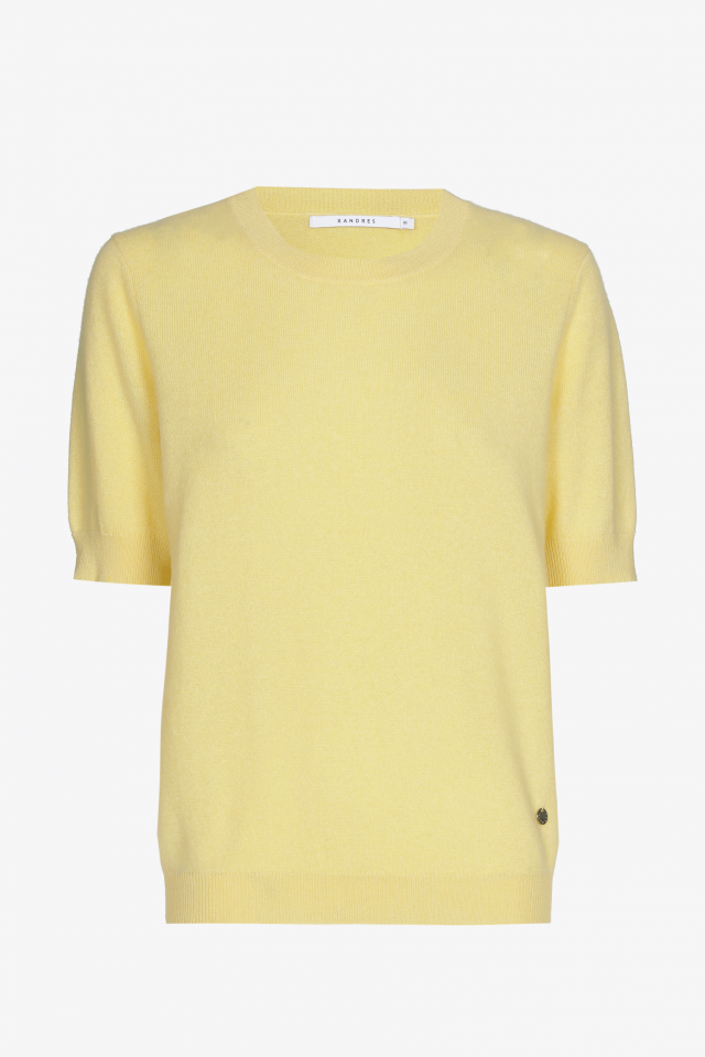 Trui in cashmere met korte mouwen