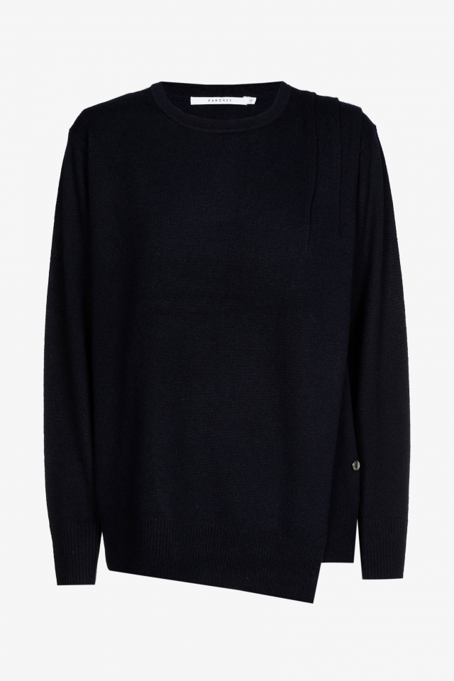 Pullover aus Wolle mit Umschlag