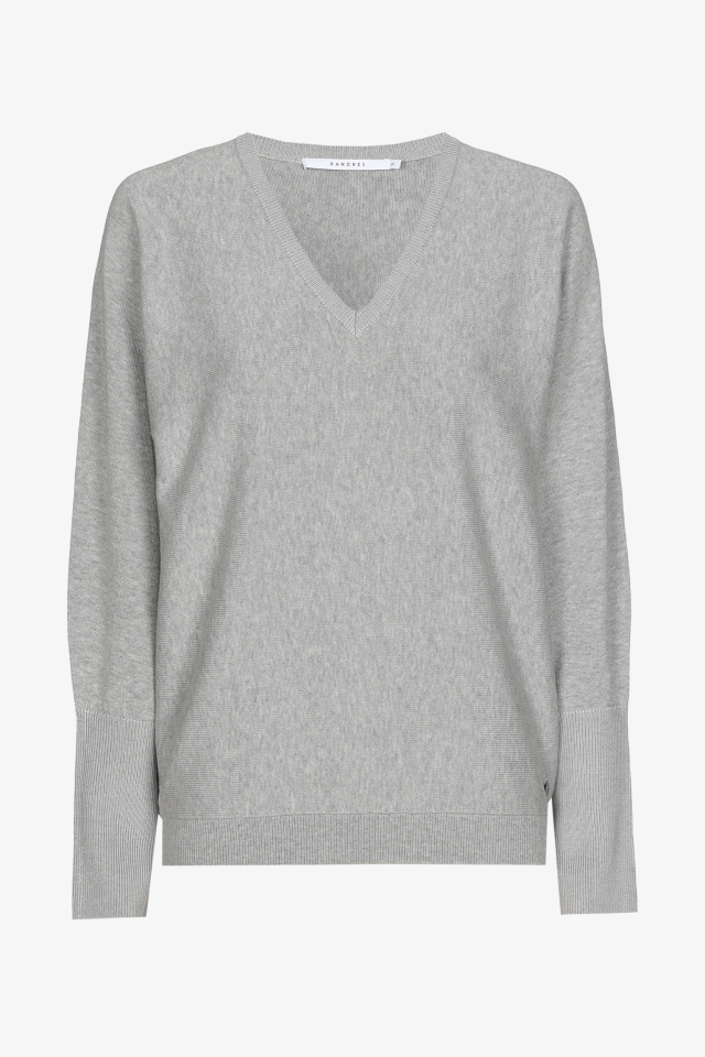 Fijne pull met V-hals