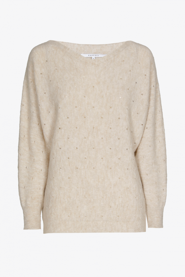 Alpaca wool jumper with subtle pattern