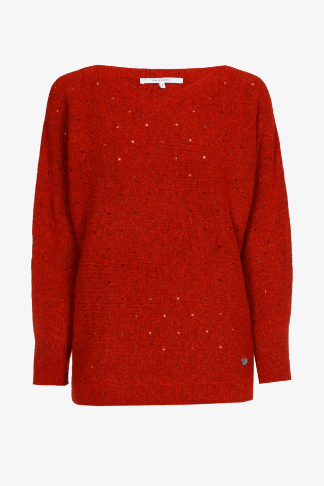 Pullover aus Alpakawolle mit dezentem Muster
