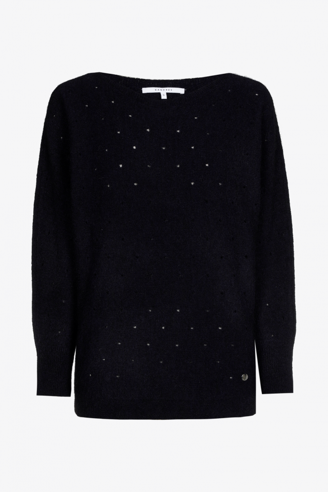 Pullover aus Alpakawolle mit dezentem Muster