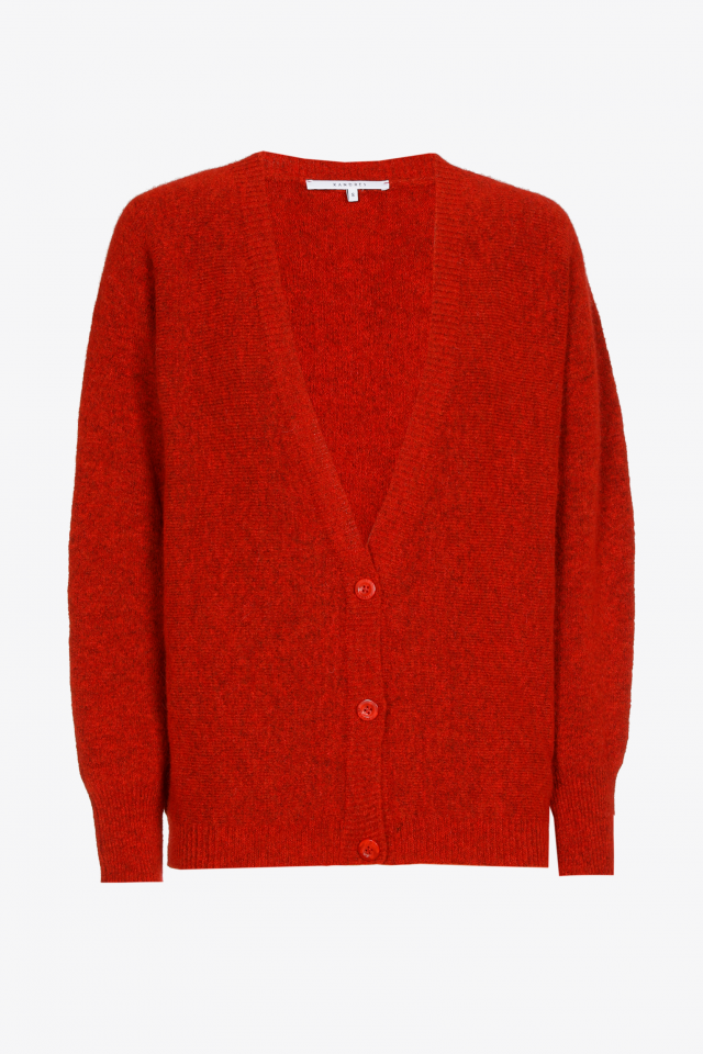 Short alpaca wool cardigan 