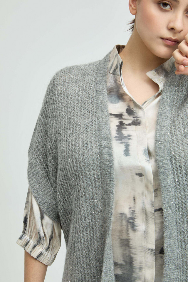 Cape gilet met korte mouwen 