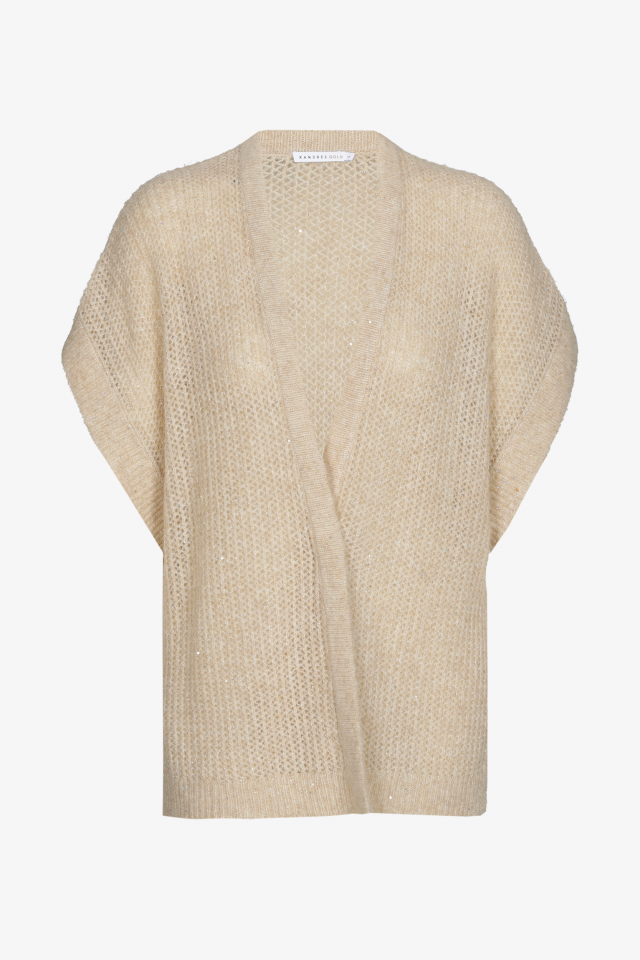 Cape short-sleeved cardigan 