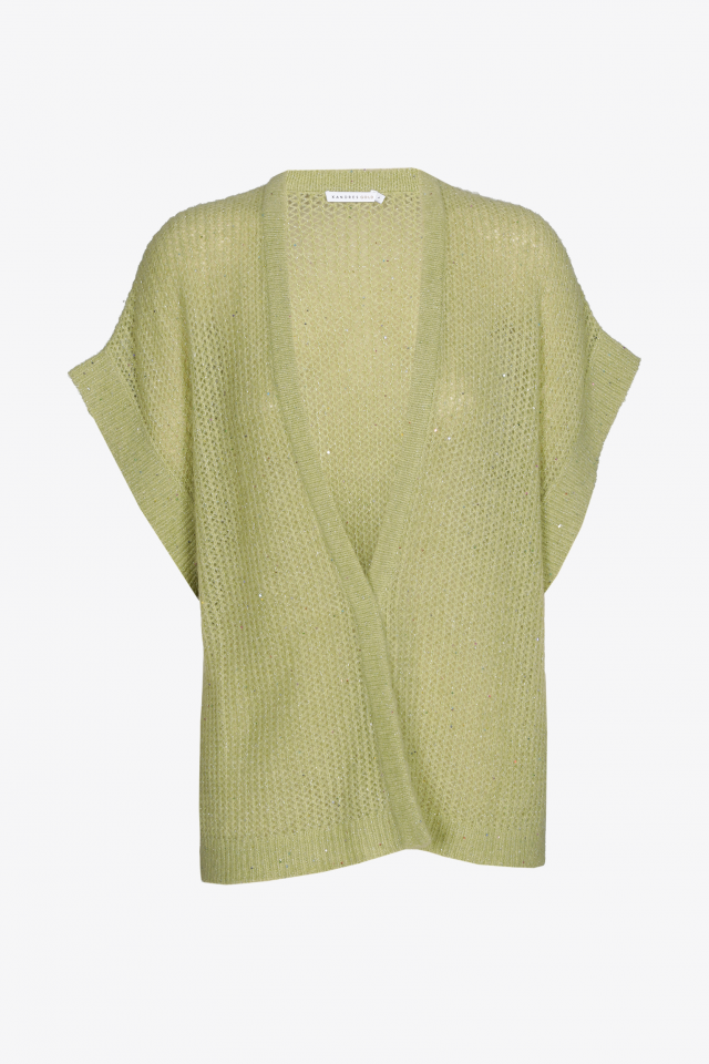 Gilet cape à manches courtes 