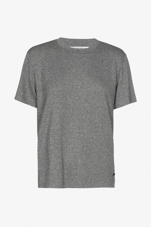 Lurex T-shirt with round neck