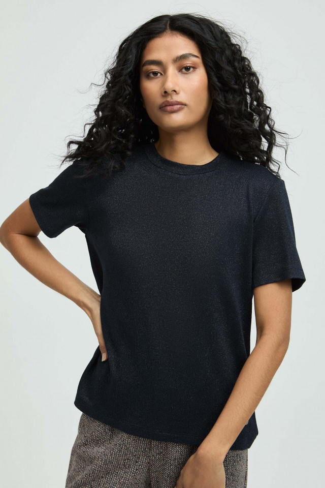 Lurex T-shirt with round neck