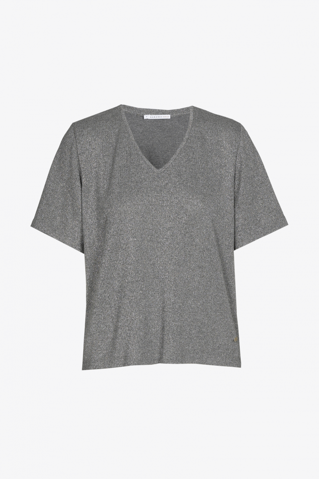 Lurex T-shirt with V-neck