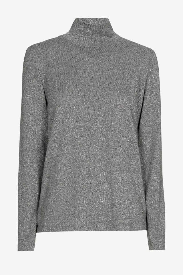 Lurex T-shirt with turtleneck 