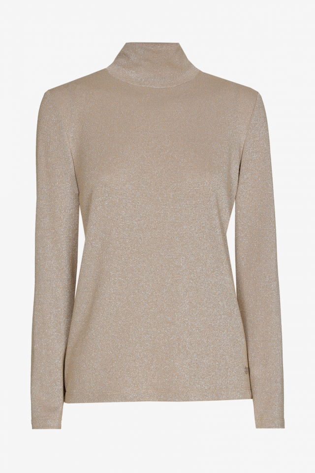 Lurex T-shirt with turtleneck 