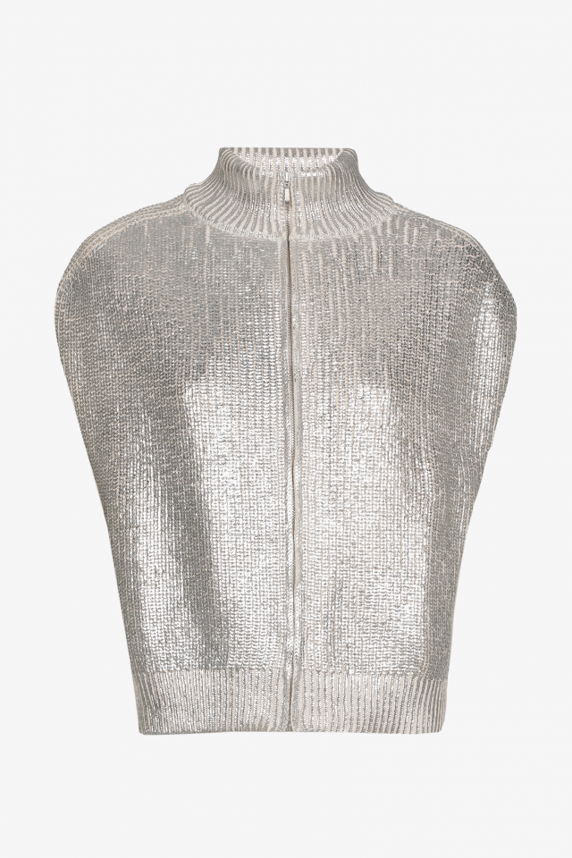 Gilet met glanzende coating 
