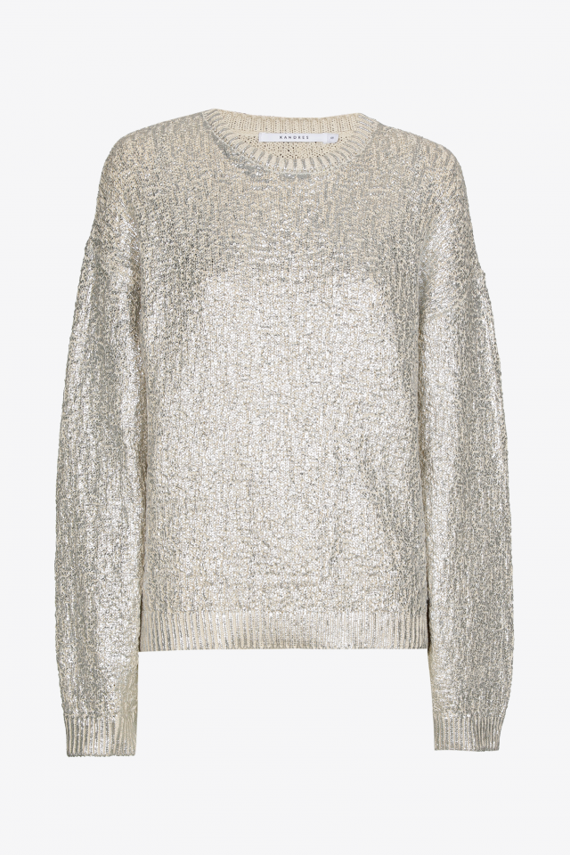 Pullover with glossy coating 