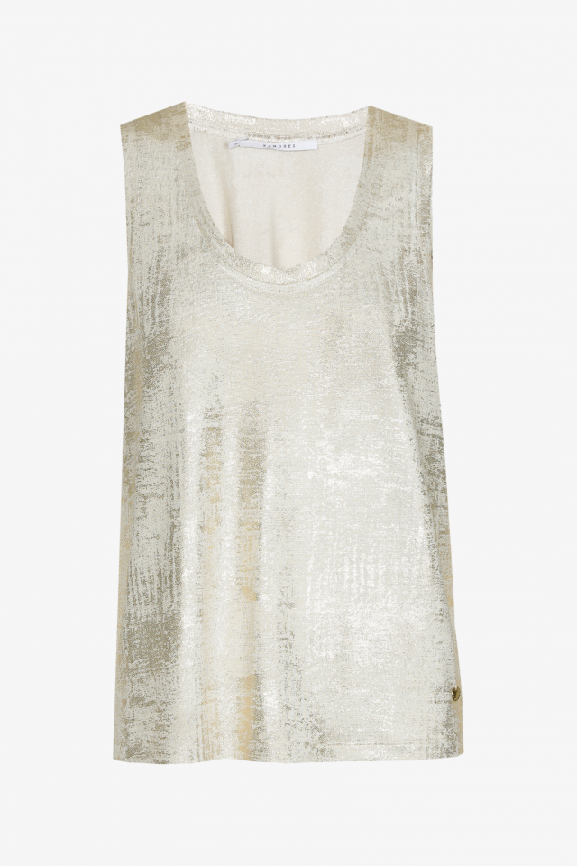 Sleeveless coated top