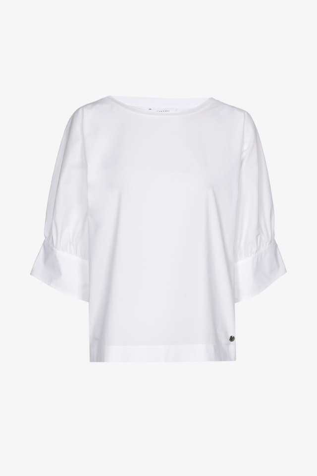 Round-neck blouse in organic cotton