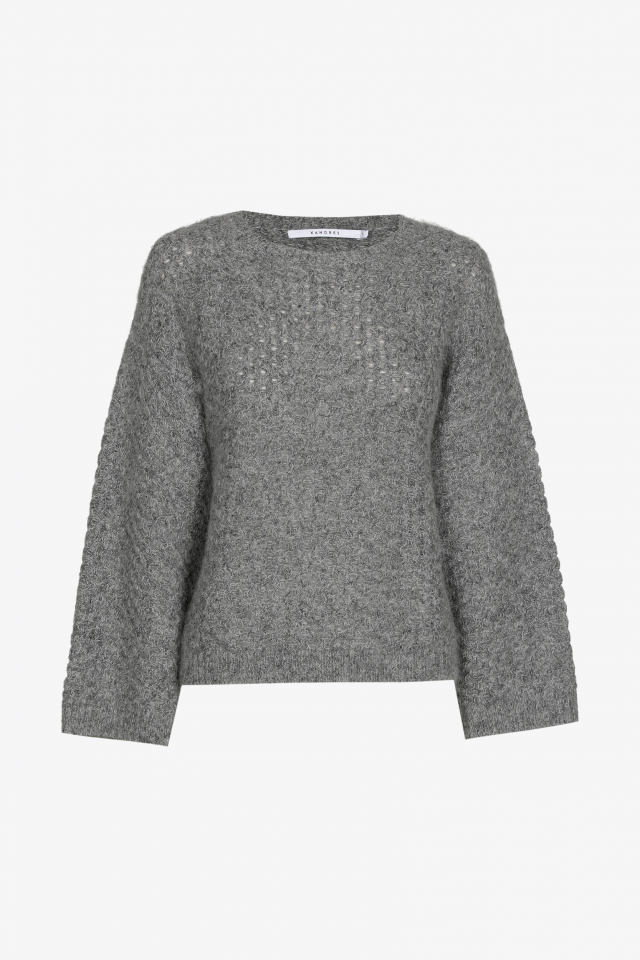 Knitted pullover with round neck 