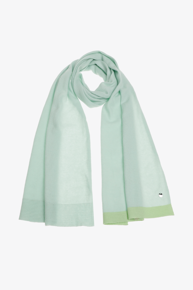 Cashmere scarf with contrasting trim