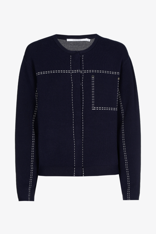 Cardigan met ingebreide stikdetails