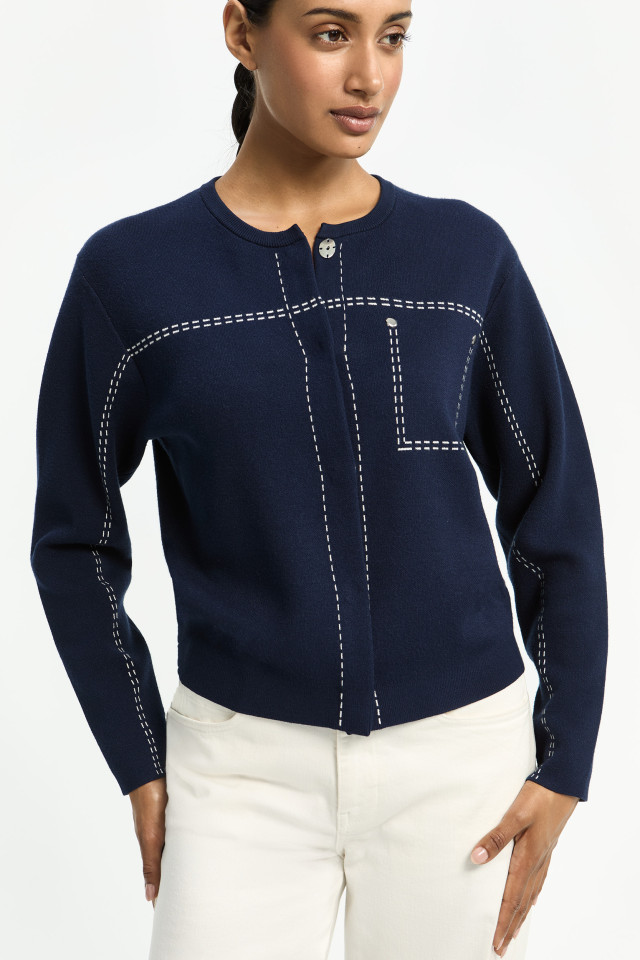 Cardigan met ingebreide stikdetails