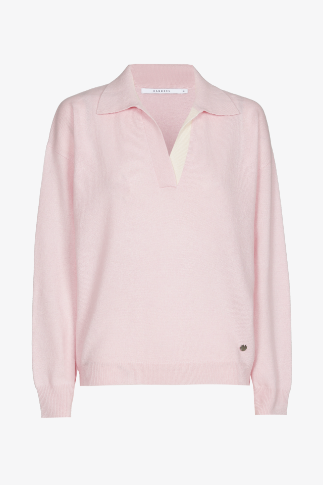 Pull en cachemire à col polo