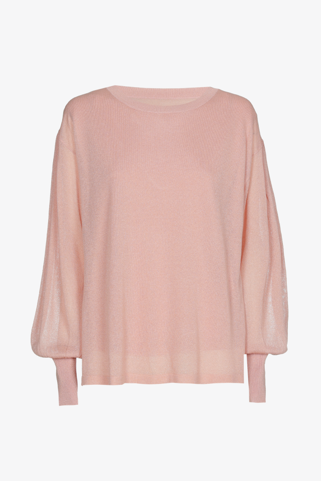 Trui met organza mouwen en rug