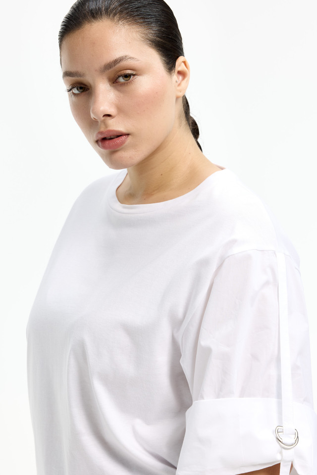 Baumwoll-T-Shirt mit weiten Ärmeln