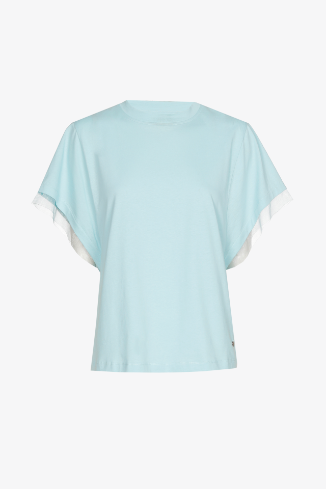 T-shirt avec organza aux manches